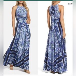 Eliza J Scarf Print Maxi Dress